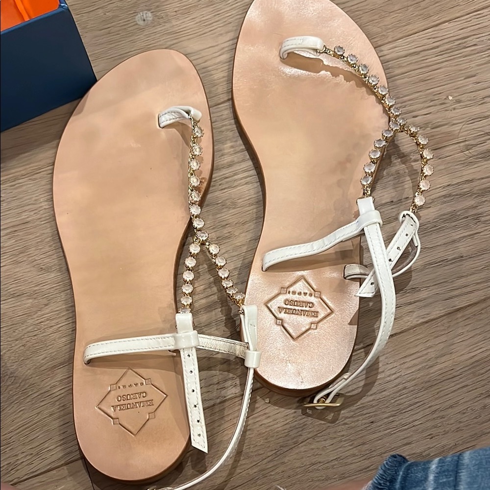 White Braided Thong Sandals for Summer